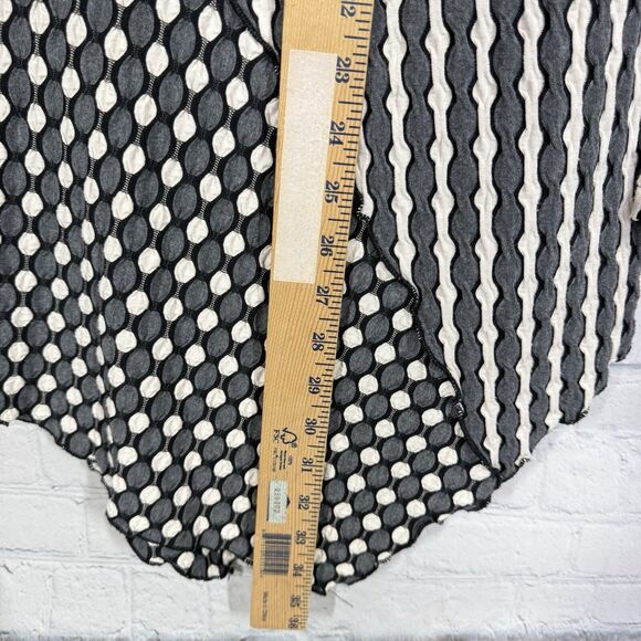 Yushi Tunic Women Large Gray Black Patchwork Knit Lagenlook Artsy Top - Picture 8 of 9